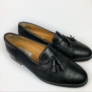 Mezlan Havana Black Leather Loafers